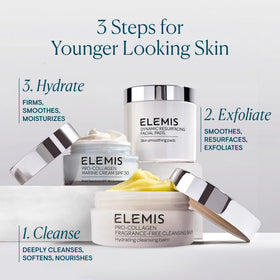 ELEMIS jar held in hand to show 100g size and travel-friendly scale