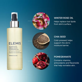 ELEMIS oil emulsifying with water creating a milky rinseable finish