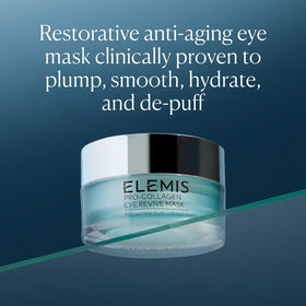 ELEMIS applying eye revive mask under eye, visibly de-puffing and refreshing delicate contour