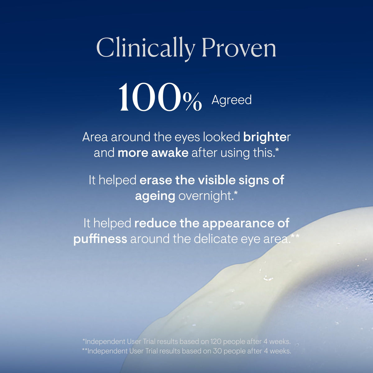 ELEMIS eye mask left on overnight on bedside table, indicating restorative nighttime use and absorption