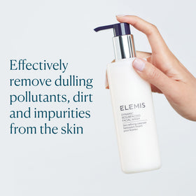 ELEMIS gel texture on fingertip demonstrating smooth enzyme cleanser glide
