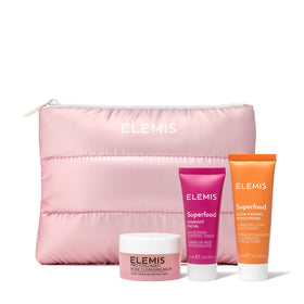 ELEMIS front packaging of Way to Glow Kit showing compact travel set benefit