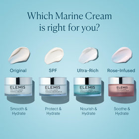 ELEMIS jar beside English roses showing calming botanical benefit