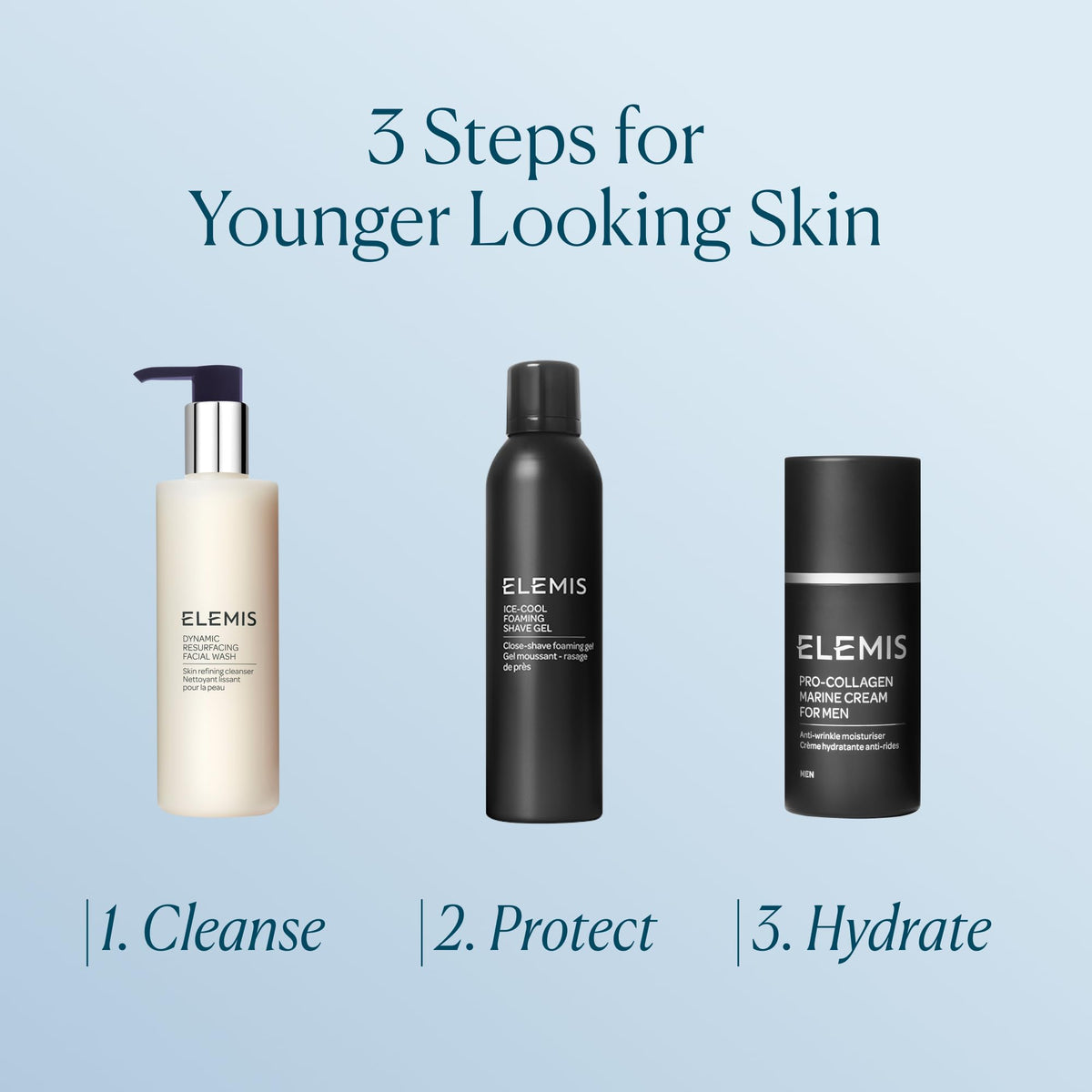 ELEMIS label closeup displaying product name and fragrance-free benefit