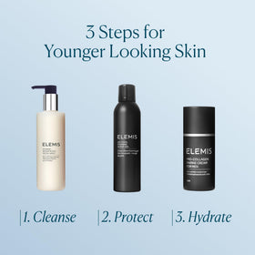 ELEMIS label closeup displaying product name and fragrance-free benefit
