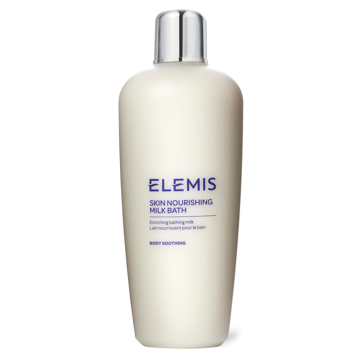 ELEMIS bottle front packaging showing nourishing milk bath benefits
