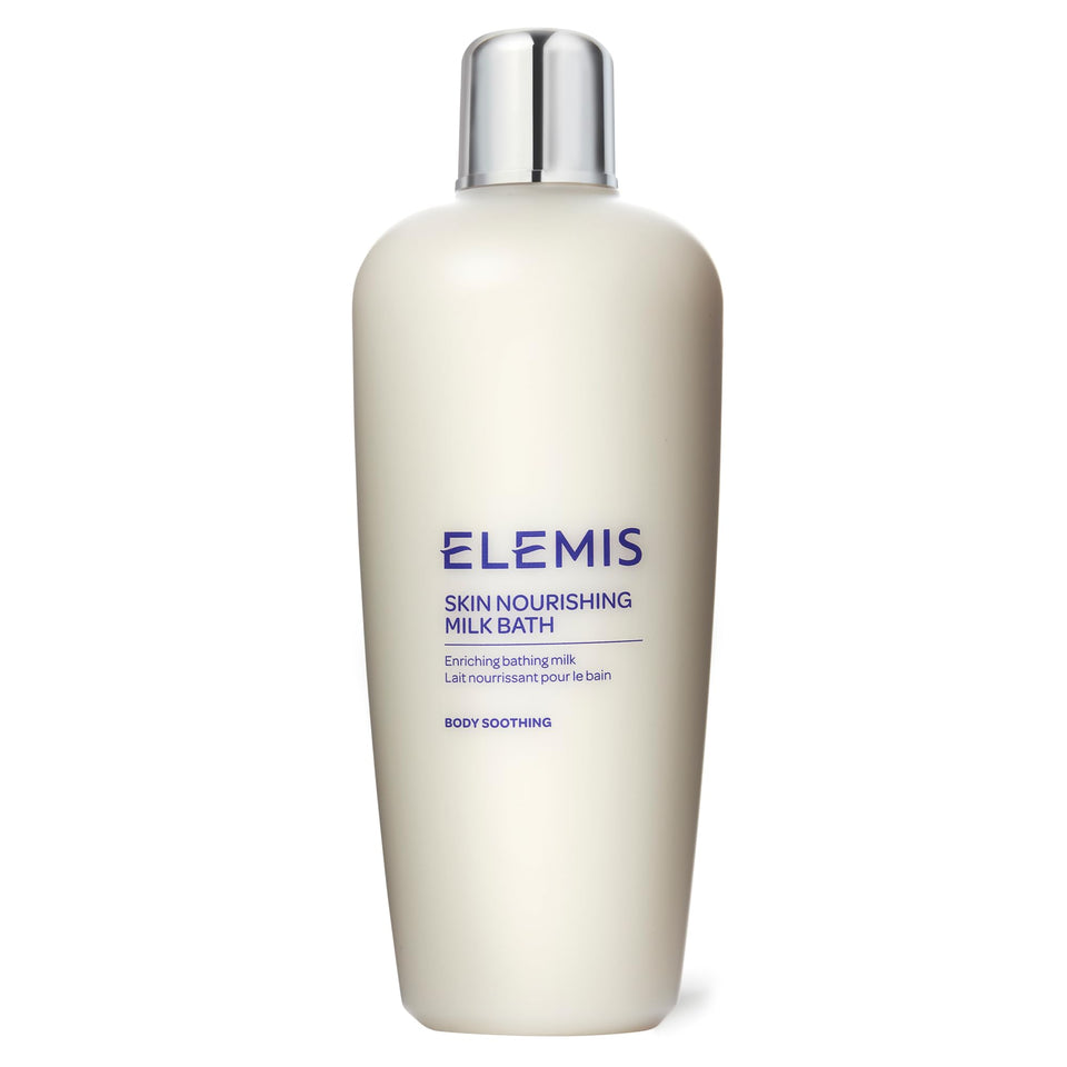 ELEMIS bottle front packaging showing nourishing milk bath benefits
