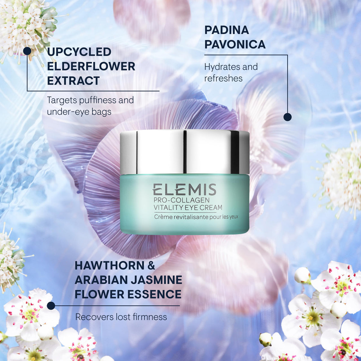 ELEMIS product with box flatlay showing full packaging and ingredient clarity