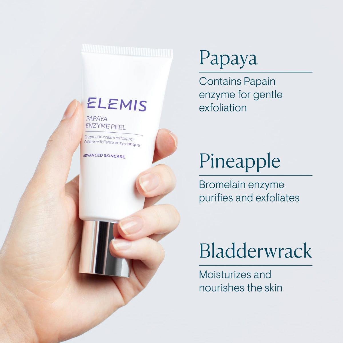 ELEMIS product styled in a bathroom setting conveying spa-at-home relaxation benefit