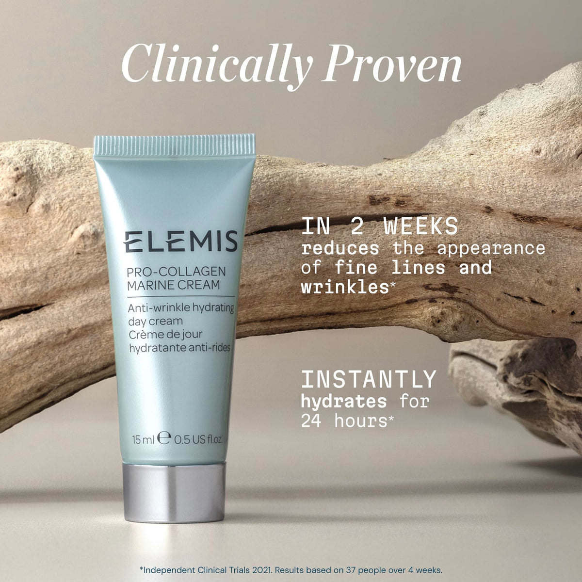 ELEMIS Pro-Collagen being scooped from jar by hand for precise daily use benefit