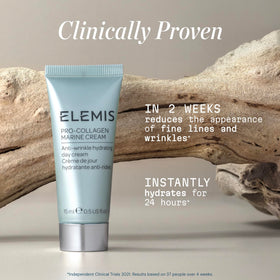 ELEMIS Pro-Collagen being scooped from jar by hand for precise daily use benefit