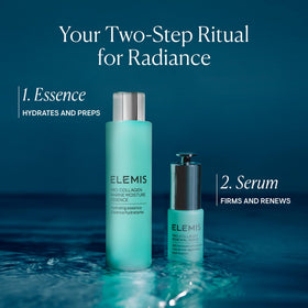 ELEMIS bottle next to common objects to show the 100ml scale and portability