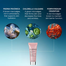 ELEMIS 15ml jar held in hand to show small travel-friendly scale and convenience