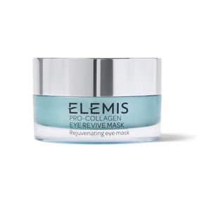 ELEMIS front packaging of Pro-Collagen Eye Revive Mask showing compact tube and branding, travel-ready