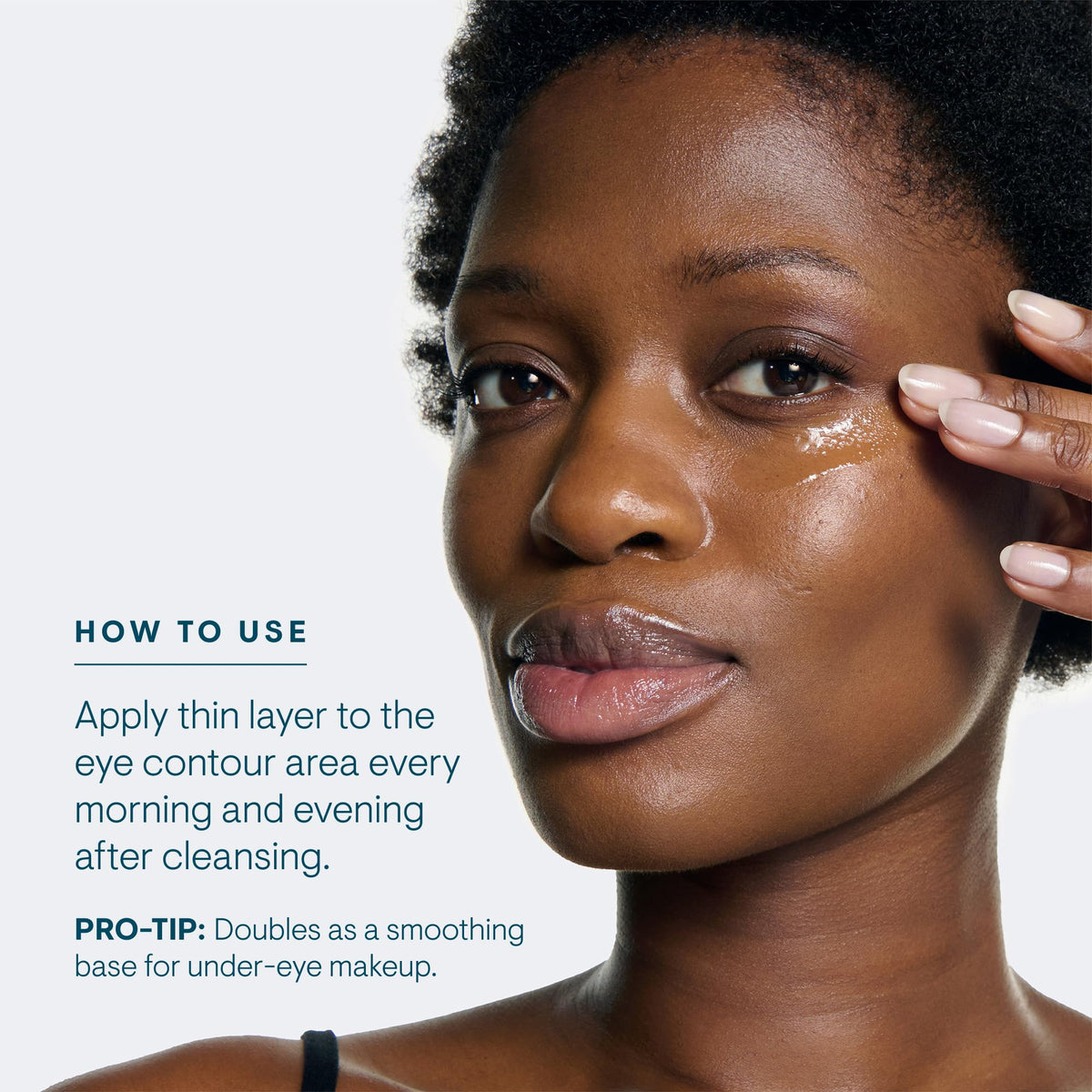 ELEMIS conceptual before and after depiction illustrating smoother eye area