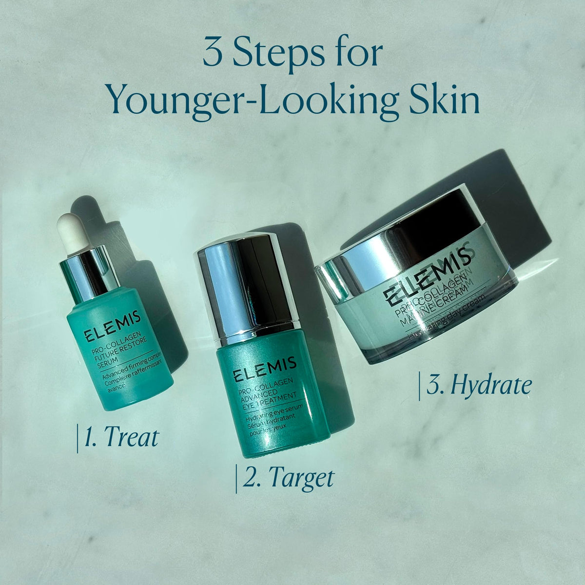 ELEMIS ingredients focus showing Padina Pavonica and linseed for tone and nourishment