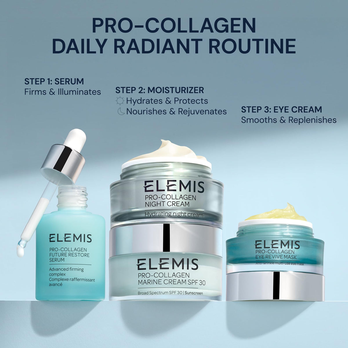 ELEMIS bottle recyclable label highlighting sustainable packaging benefit