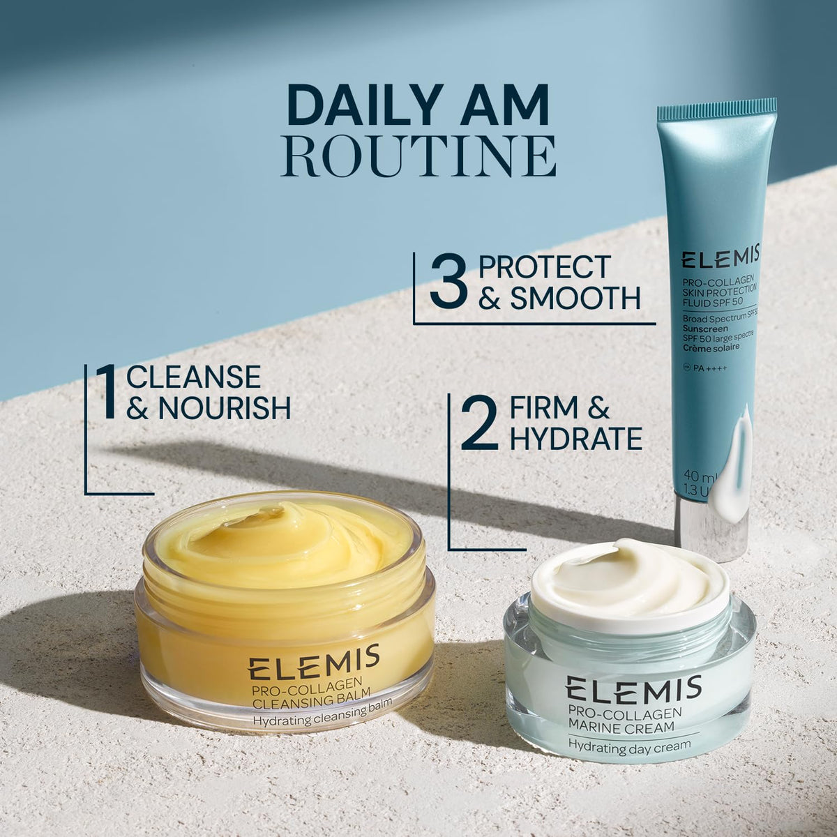 ELEMIS in a bathroom routine setting illustrating easy integration into mornings