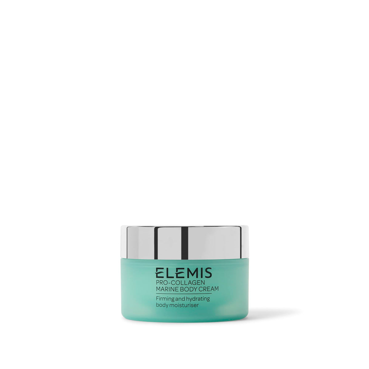 ELEMIS Pro-Collagen body cream jar front view shows packaging and size benefit