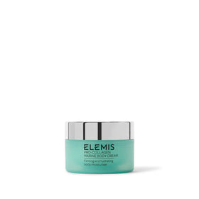 ELEMIS Pro-Collagen body cream jar front view shows packaging and size benefit