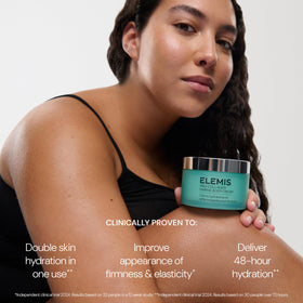 ELEMIS Pro-Collagen body cream being dispensed to demonstrate easy application benefit