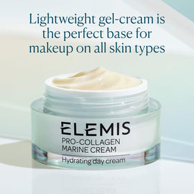 ELEMIS open jar with visible cream surface showing smooth consistency benefit: silky finish