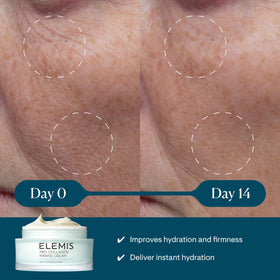 ELEMIS close-up of cream texture revealing light gel-cream feel benefit: fast absorption