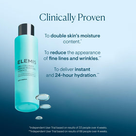 ELEMIS texture drop on skin showing lightweight hydration and quick absorption