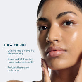 ELEMIS placed on a bathroom vanity to convey daily skincare ritual benefits