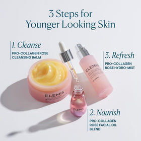 ELEMIS oil applied to neck and décolleté showing smoothing and glow benefit