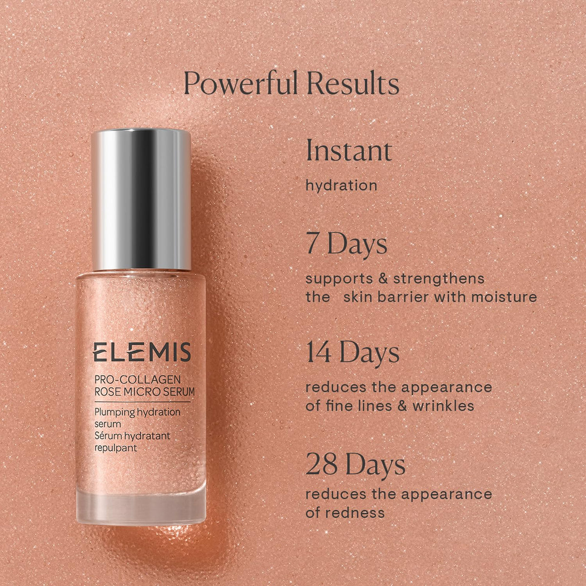 ELEMIS pump detail revealing oil-in-serum texture for even delivery