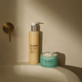 ELEMIS product in palm for scale, clarifies 300ml size and convenient handling