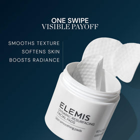 ELEMIS pad in hand for scale to show compact size and travel-friendly exfoliation convenience