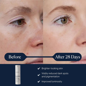 ELEMIS Super-C pump dispensing serum, illustrating easy application and controlled dosing benefit