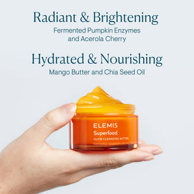 ELEMIS balm transforming to milk on damp skin for gentle cleansing