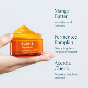 ELEMIS jar in hand for size comparison and travel-friendly convenience