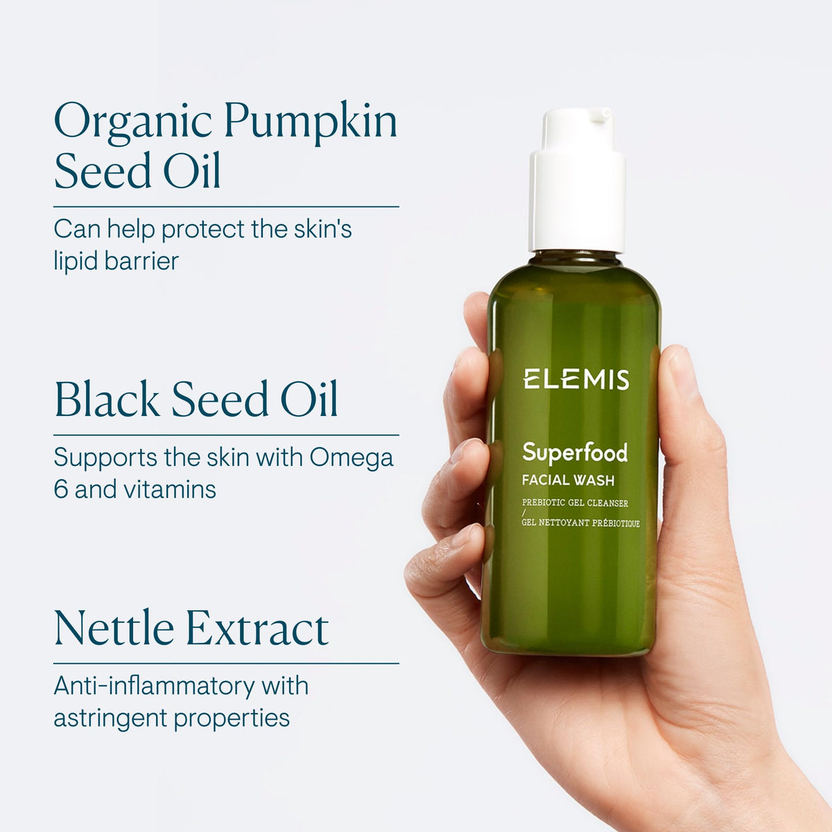 ELEMIS on bathroom shelf lifestyle shot suggesting daily routine benefit
