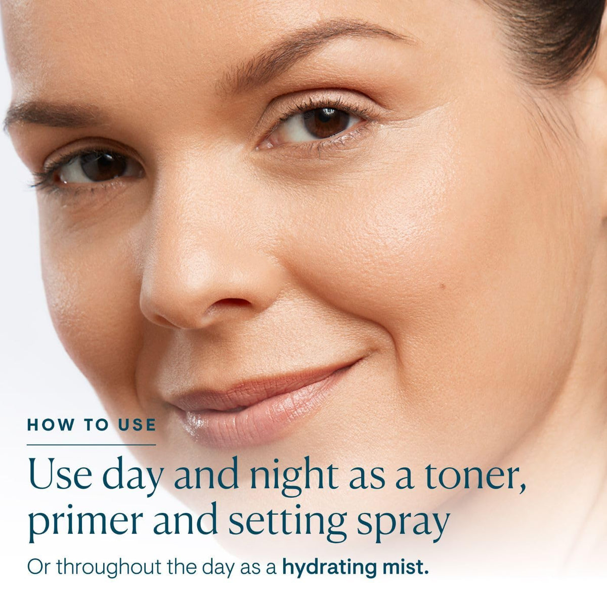 ELEMIS being sprayed before makeup to prime skin for smoother application