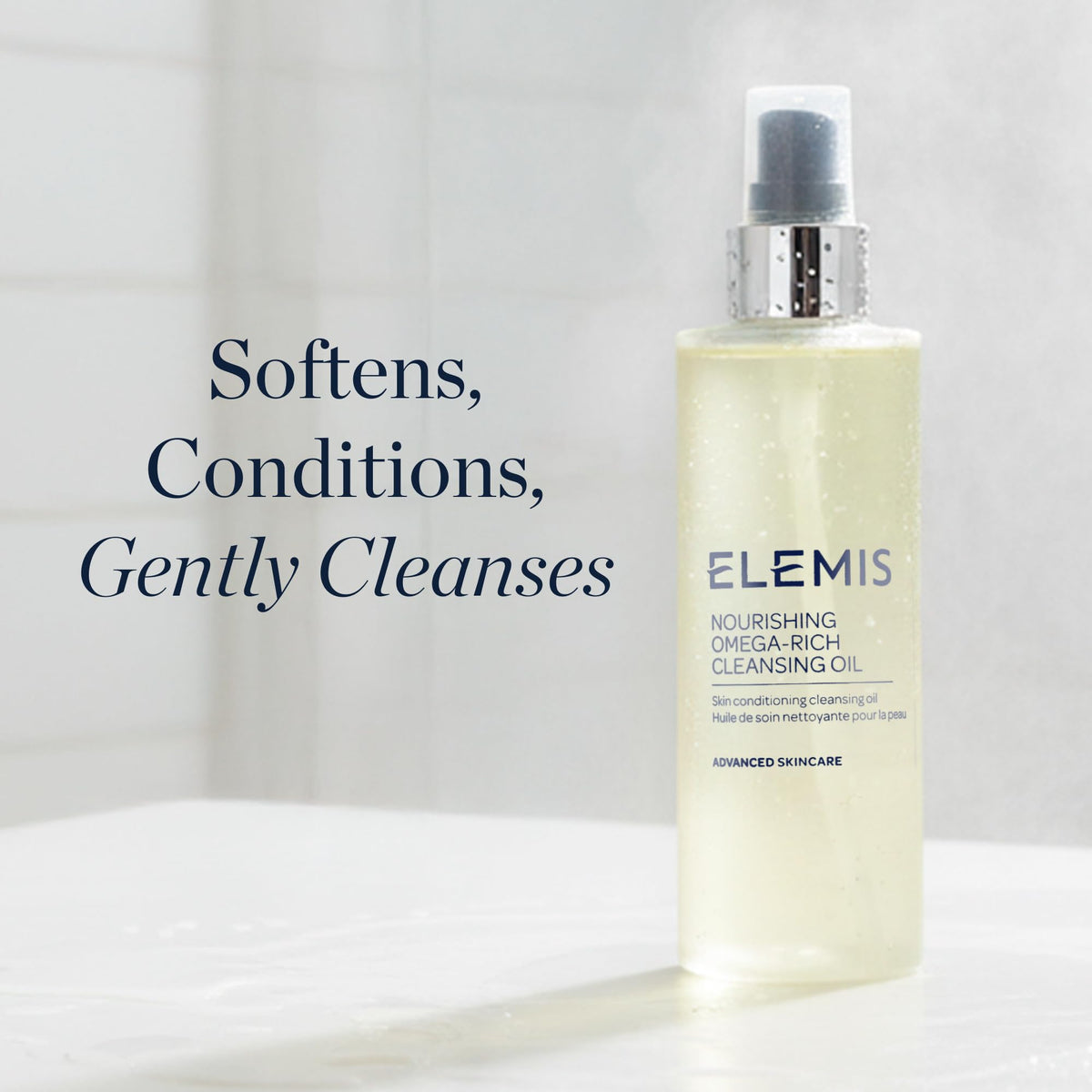 ELEMIS silky oil texture close-up demonstrating lightweight nourishment