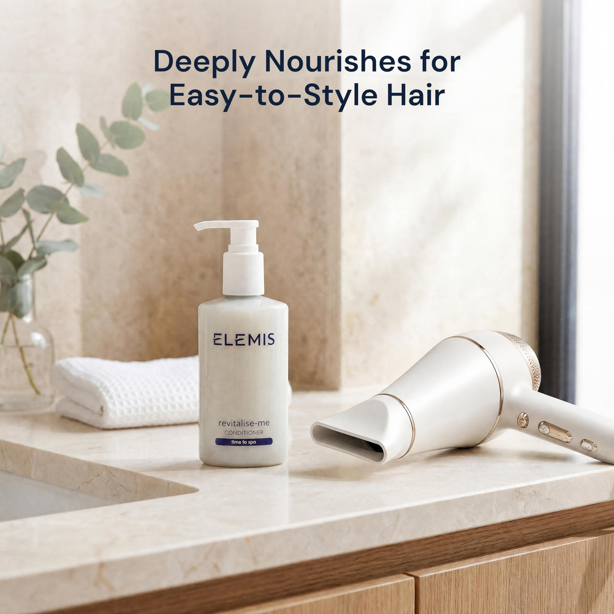 ELEMIS creamy conditioner texture close-up illustrating rich, spreadable hydration