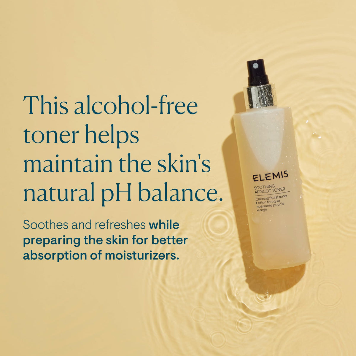 ELEMIS toner texture on hand showing lightweight hydration