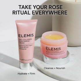 ELEMIS travel kit with 15ml jar illustrating on-the-go hydration and routine continuity