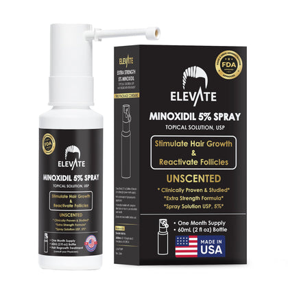 Elevate front packaging showing spray bottle and branding benefits
