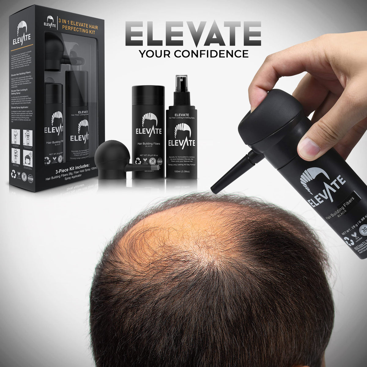 Elevate hairline coverage close-up demonstrating realistic blending and confidence