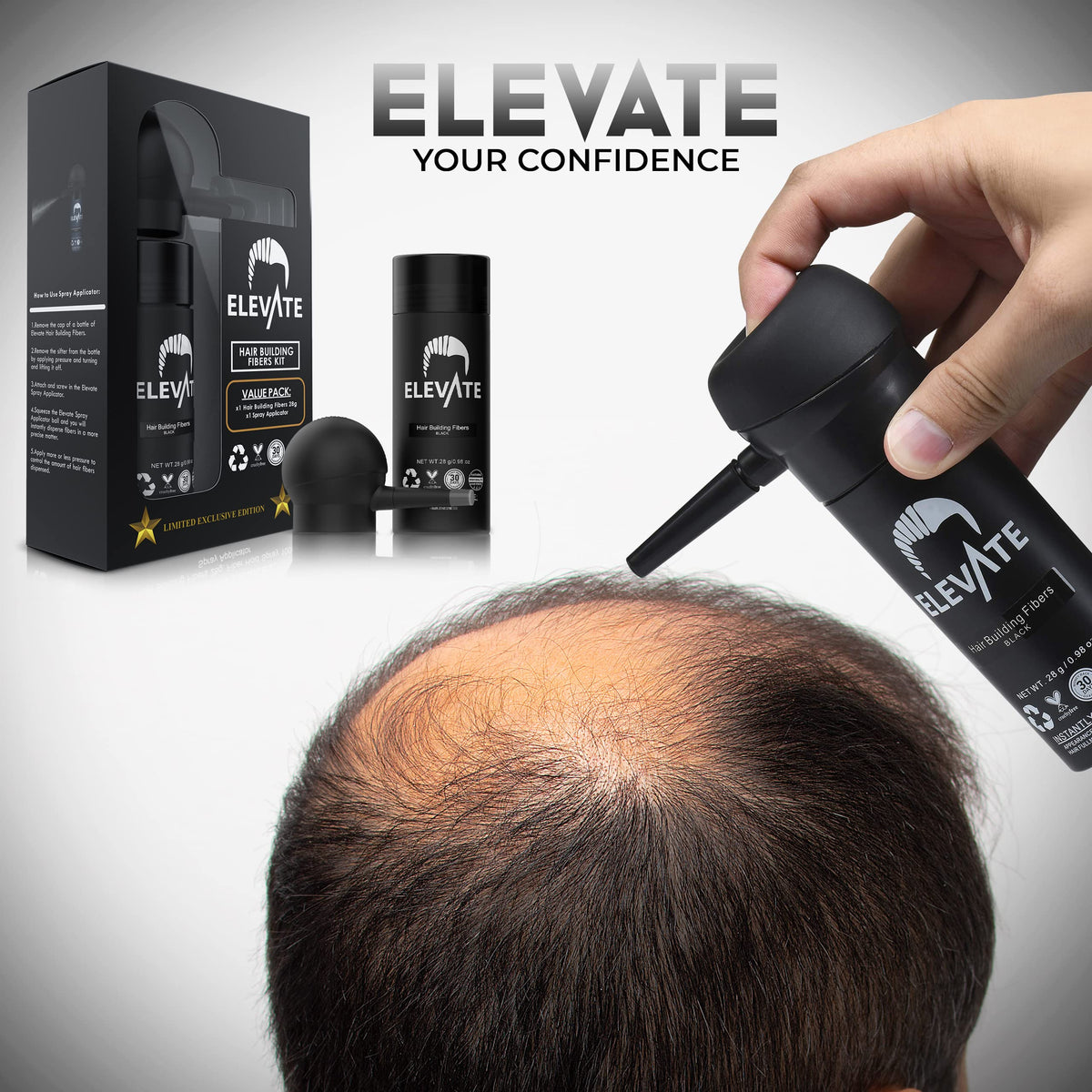 Elevate keratin fiber texture close-up illustrating natural strands and authentic volume
