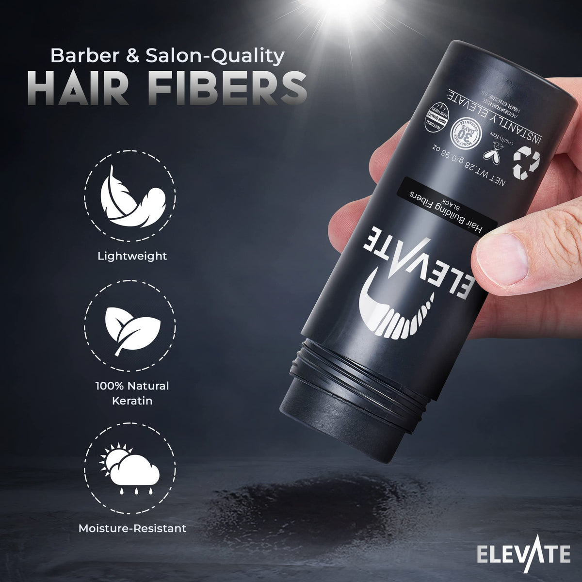 Close-up of keratin fiber texture, elevates natural-looking thickness