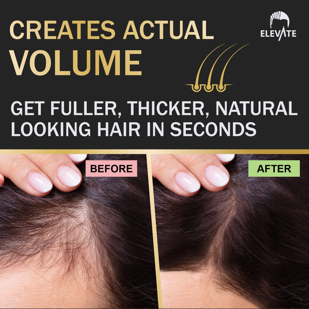 Elevate lifestyle shot using fibers in mirror for quick morning touch-up and confidence boost
