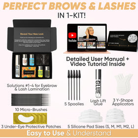 Elevate the Beauty lashes before and after image showing lifted curl and definition