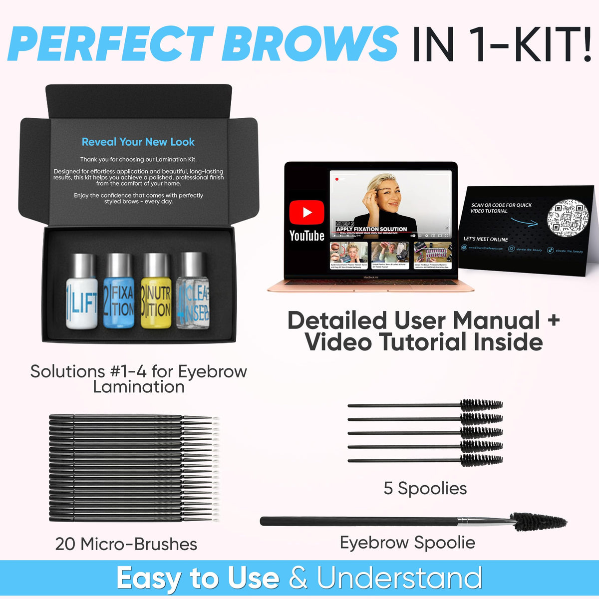 Elevate the Beauty tools next to ruler showing kit quantity and scale