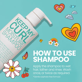 ELEVEN AUSTRALIA shampoo applied to curly hair showing reduced frizz while washing benefit